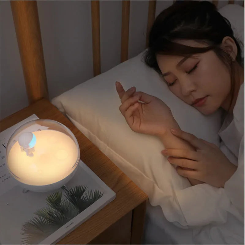 Guardian cartoon USB night light with blue or white LED illumination and modern simple design