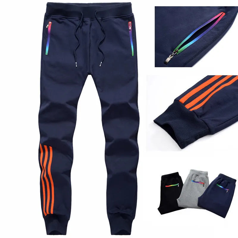 Men's casual straight leg high waist trousers in black, dark blue, or grey, rabbit hair fabric, sizes XS to 4XL