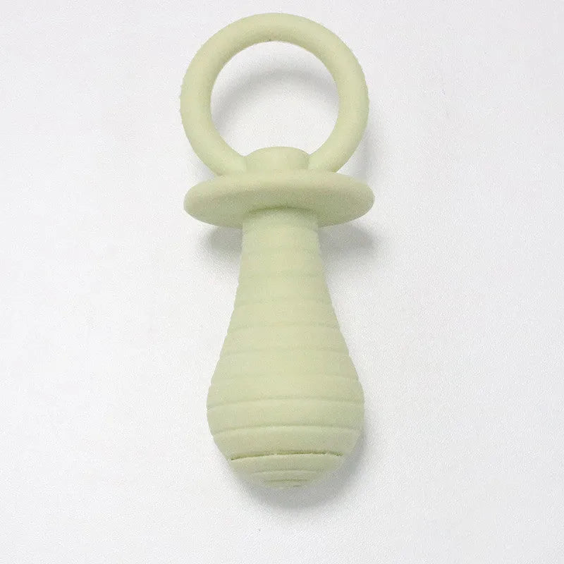 TPR flash pacifier biting wear-resistant dog toy in green, 13x5cm, on white background