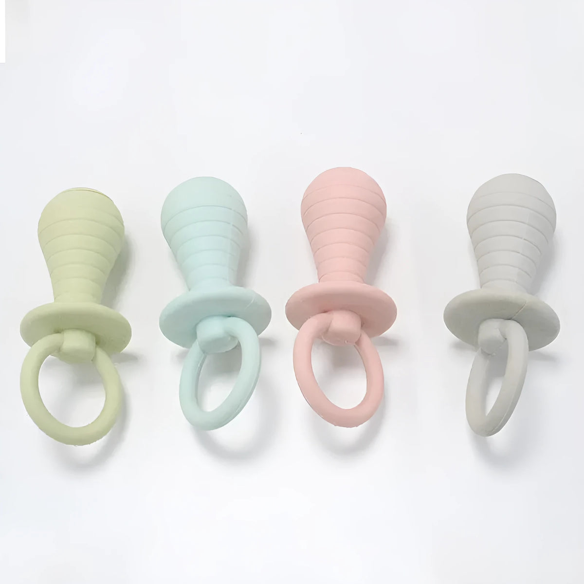 TPR flash pacifier biting wear-resistant dog toy in green, 13x5cm, on white background