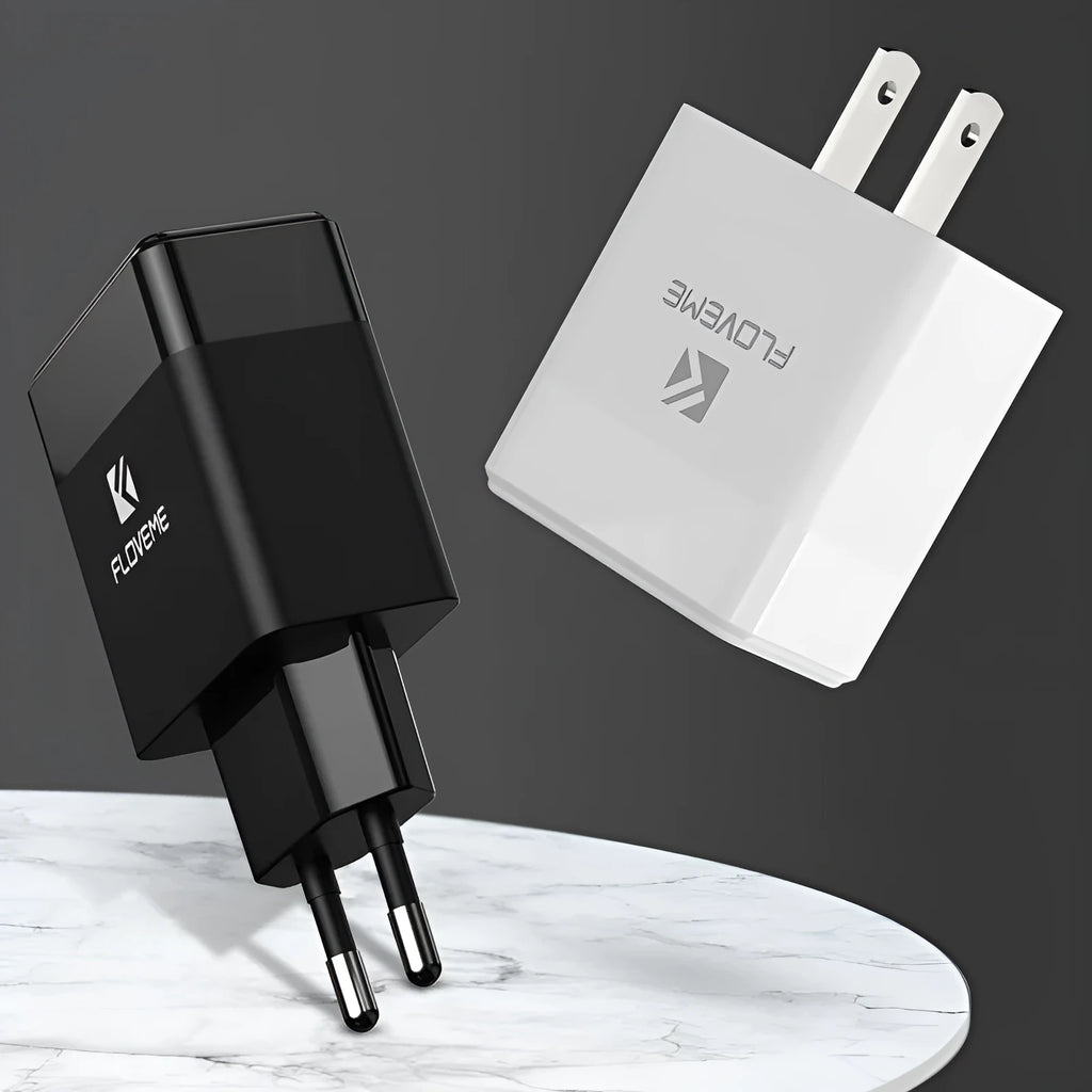 Travel charger with European and American plugs for mobile phone charging