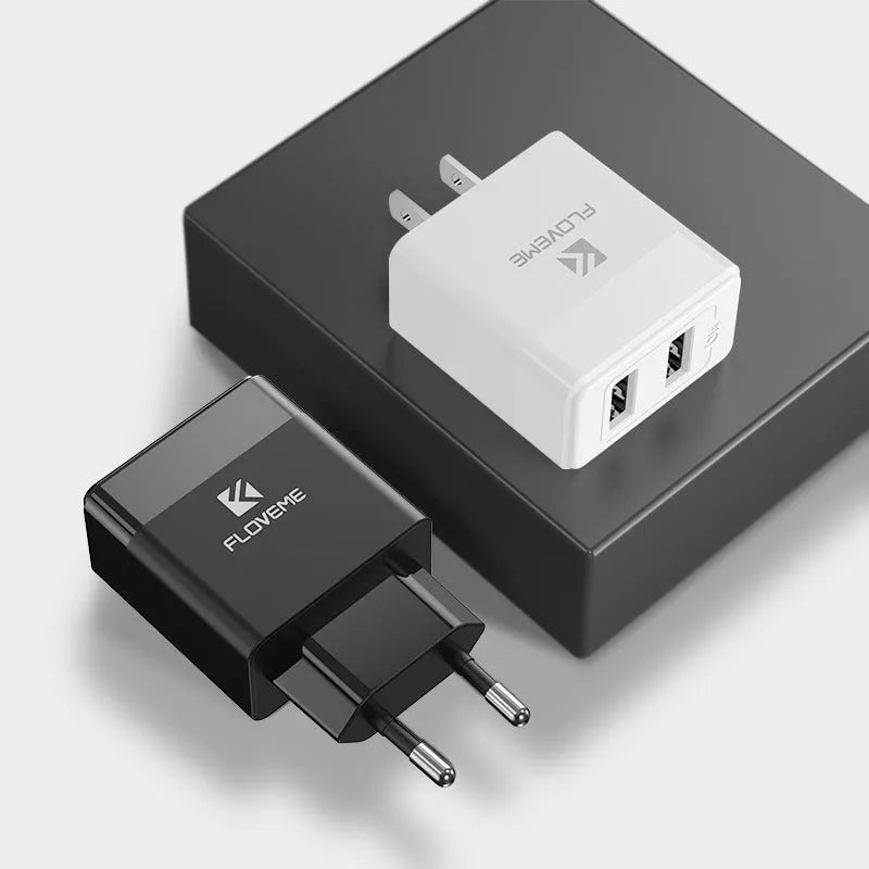 Travel charger with European and American plugs for mobile phone charging