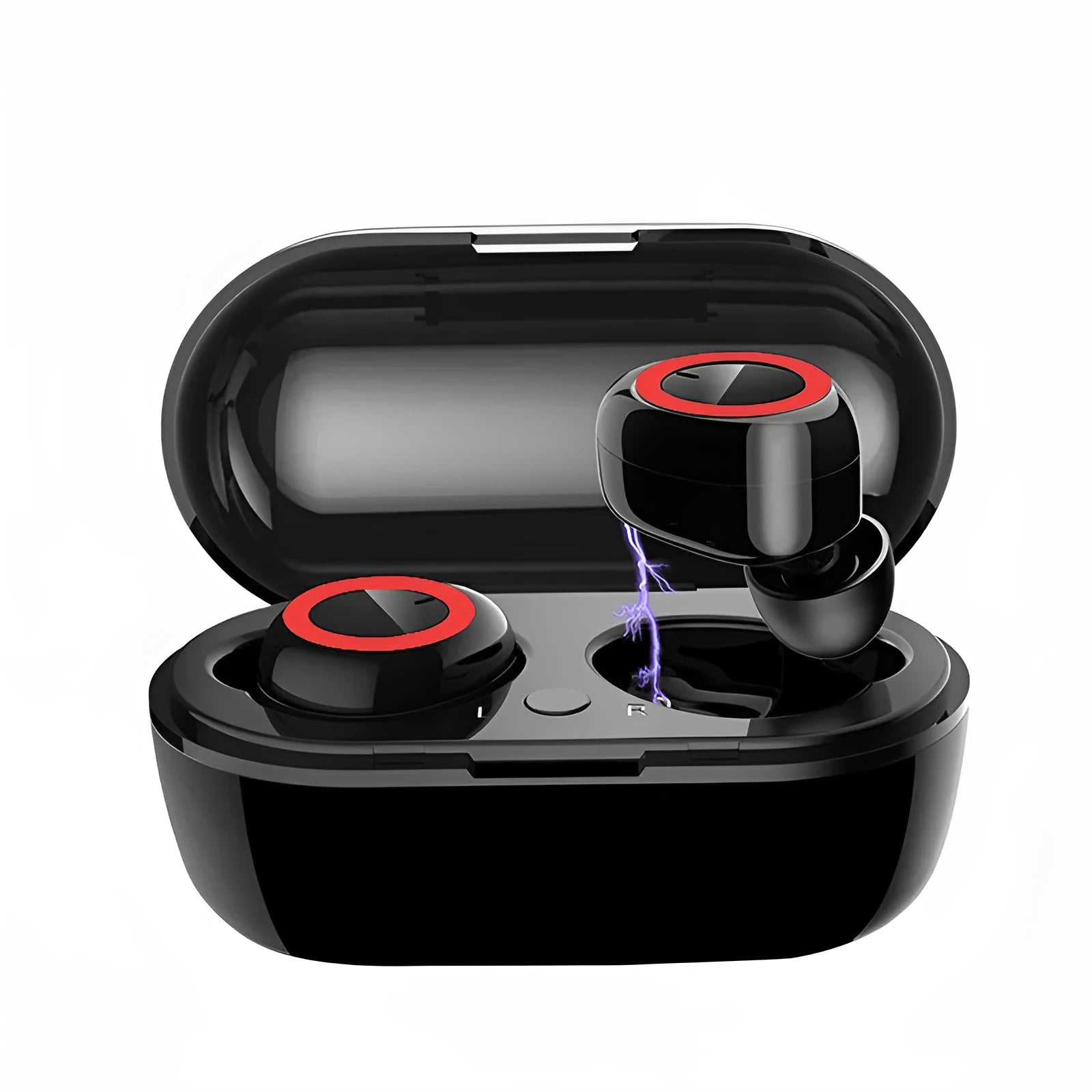 TWS wireless Bluetooth headset in various colour combinations showing bilateral earpieces