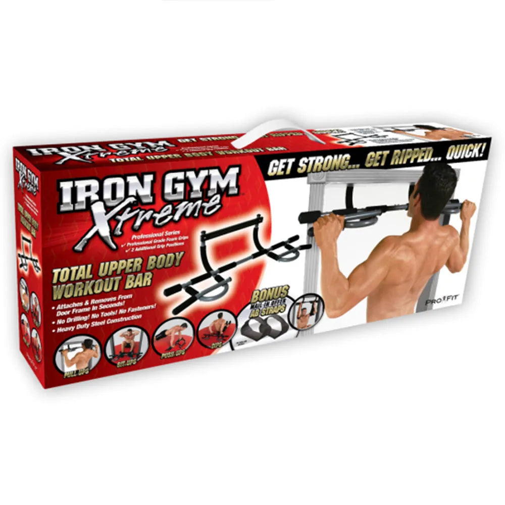 Black steel pull-up bar for indoor fitness training measuring 92.5cm wide