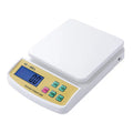 SF-400A black electronic kitchen scale on a counter with a bowl, showing a digital display.