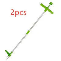 Aluminium manual garden weeder with plastic components for standing weed removal