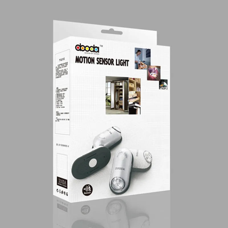 LED ceiling wall lamp with infrared human body sensor in white finish, 0.2W ABS shade