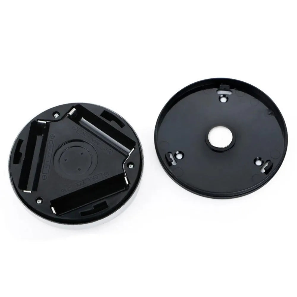 Silver wireless motion sensor night light with battery operation and white LED illumination