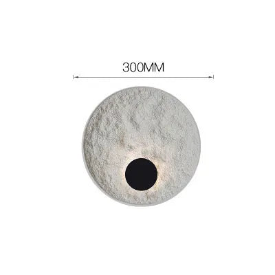 White modern iron wall lamp shown in 300mm and 500mm size options for bedside lighting.