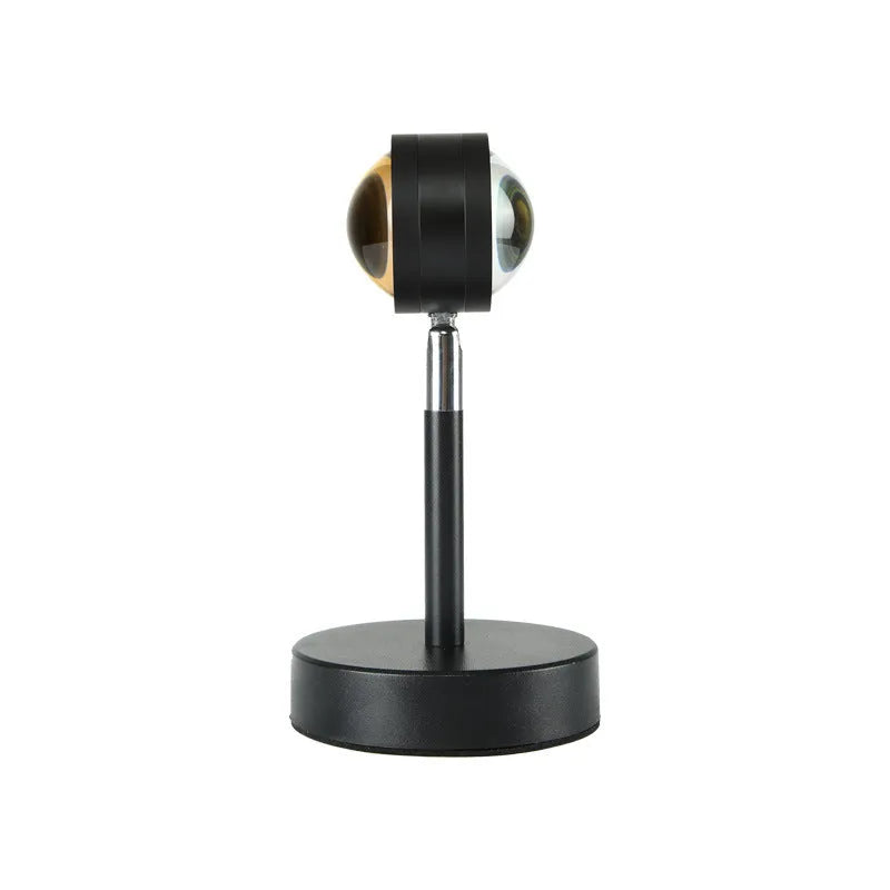 Black sunset rainbow projection lamp with USB connection and touch control