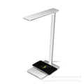 Black wireless charging desk lamp with aluminium shade and touch controls