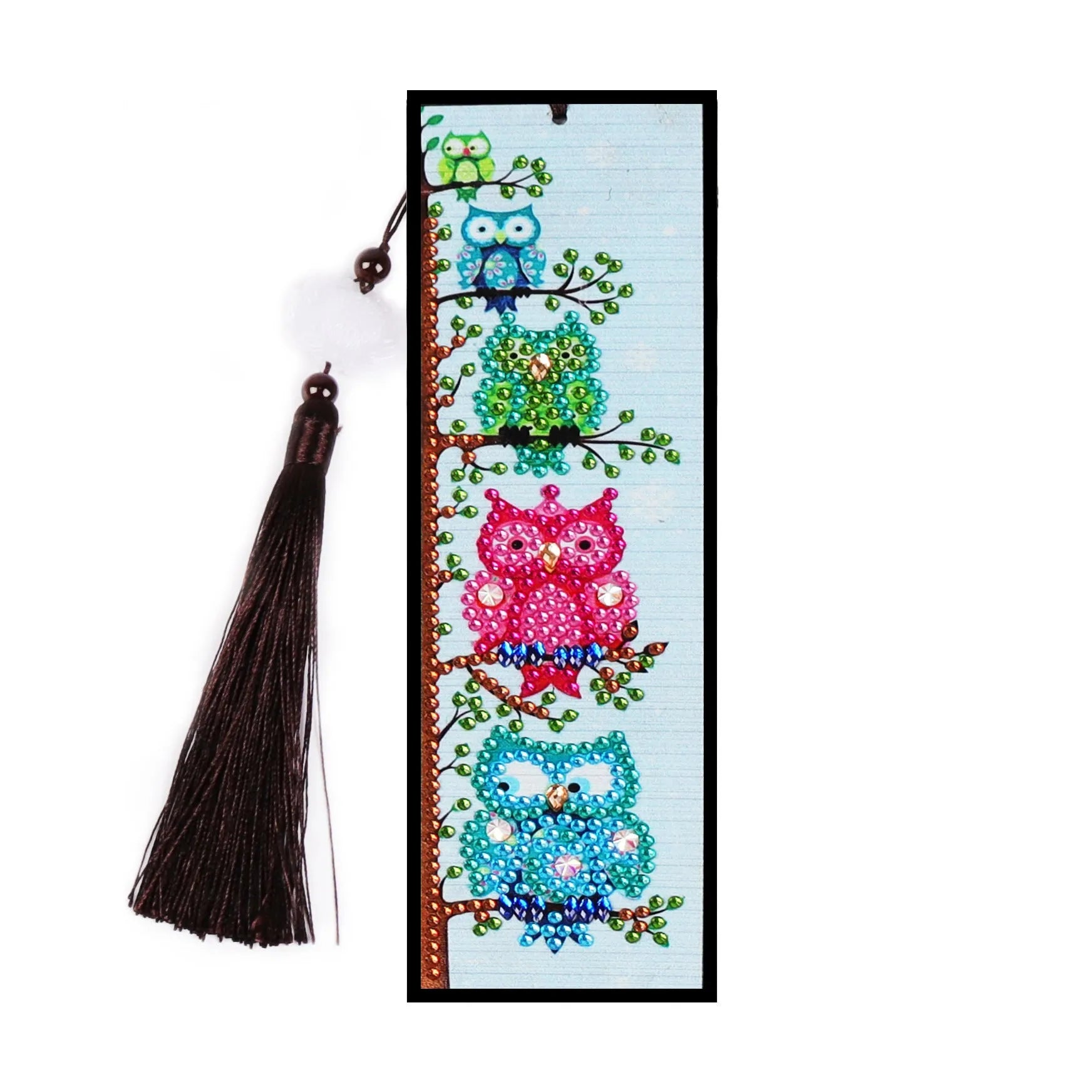 DIY diamond painting bookmark kit with mandala and crystal flower designs