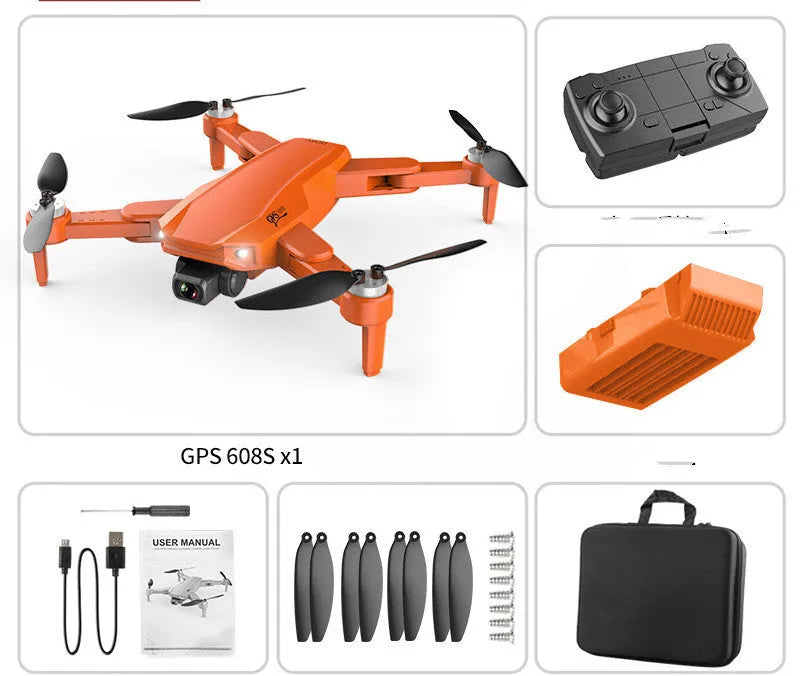 GPS high-definition dual camera quadcopter drone with brushless motor, 6K camera, and foldable design