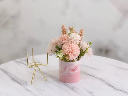 Artificial hydrangea bonsai dried flowers bouquet in pink simulation plastic decorative flowers