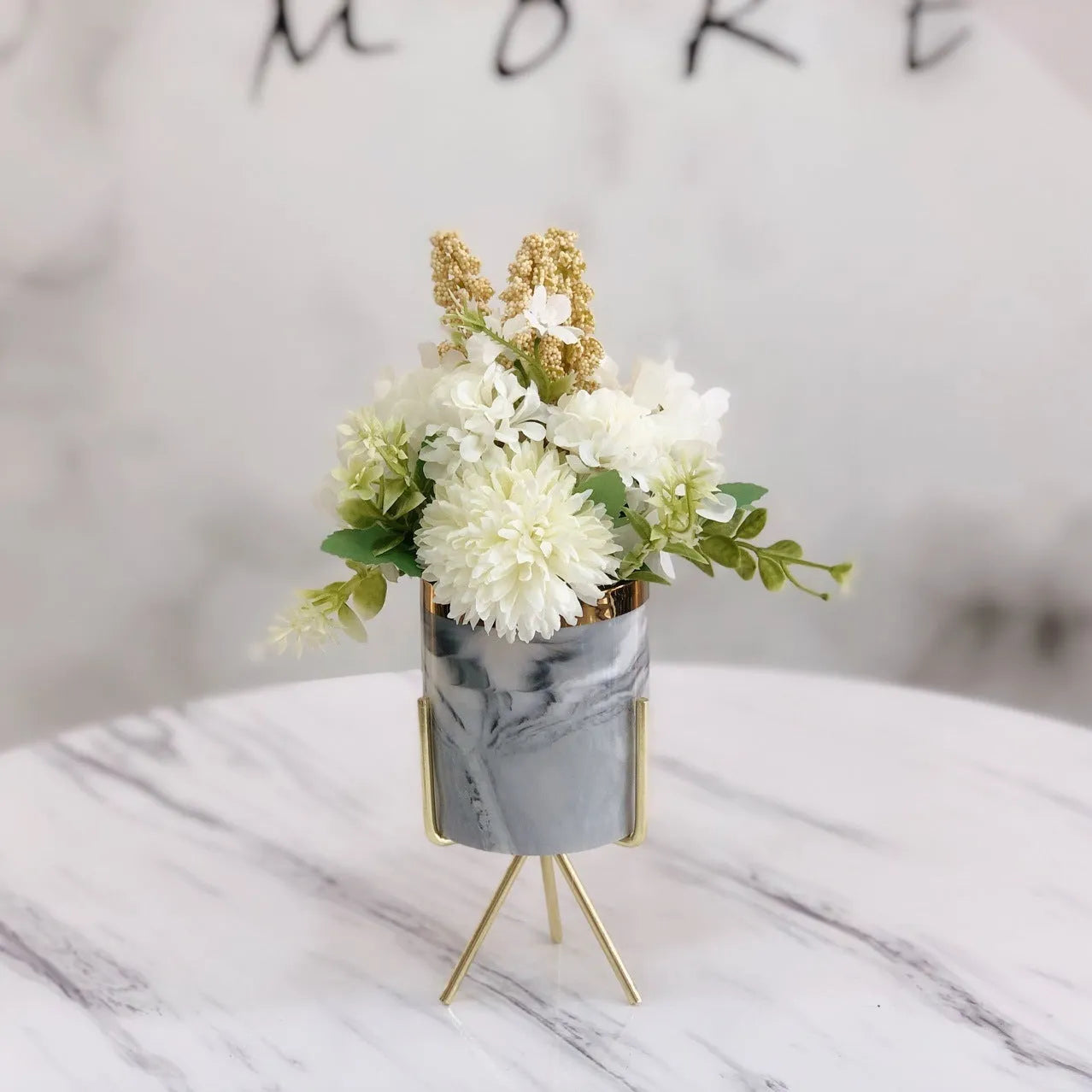 Artificial hydrangea bonsai dried flowers bouquet in pink simulation plastic decorative flowers