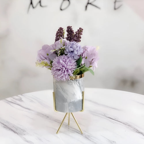 Artificial hydrangea bonsai dried flowers bouquet in pink simulation plastic decorative flowers