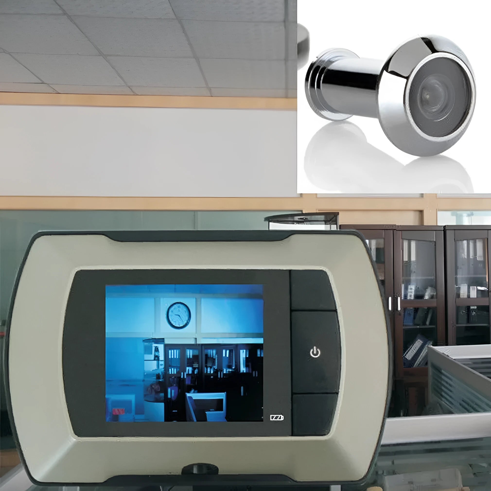 Digital electric door peephole with LCD monitor and wireless camera for home security doors