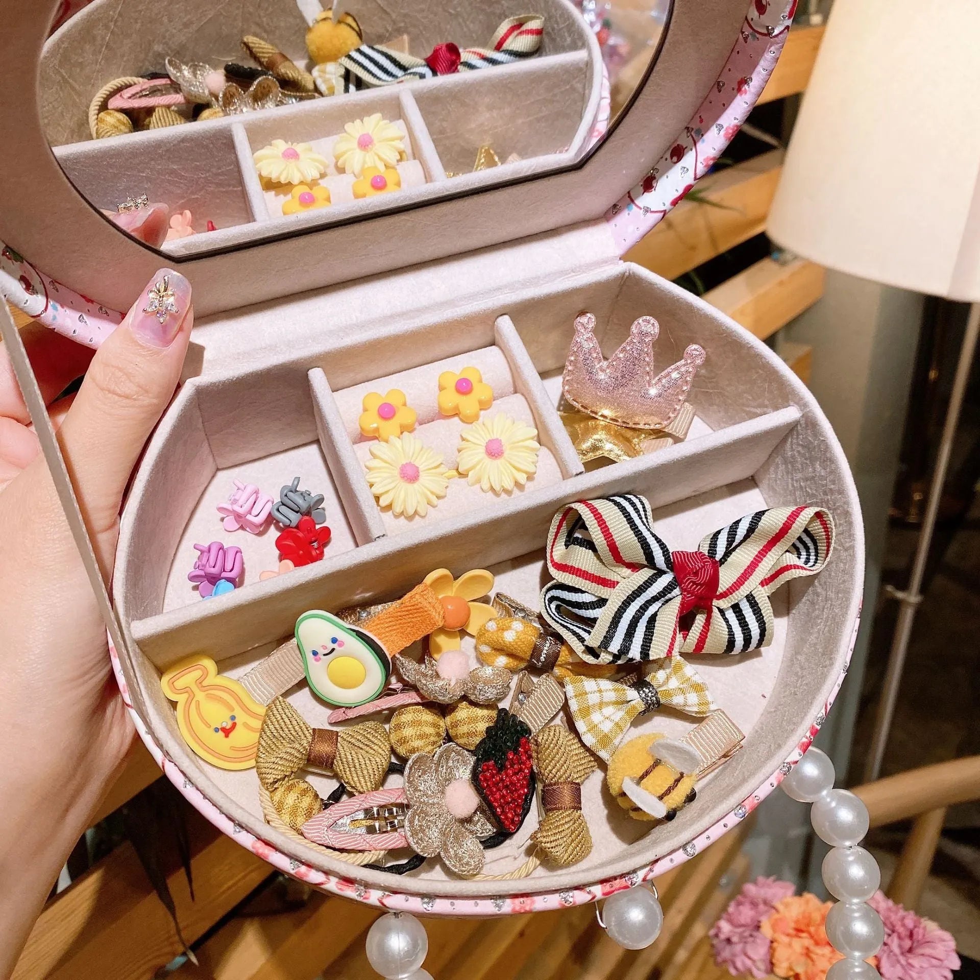 Cocoli series cloth cartoon headdress and hair clip jewellery set for girls in a decorative gift box.