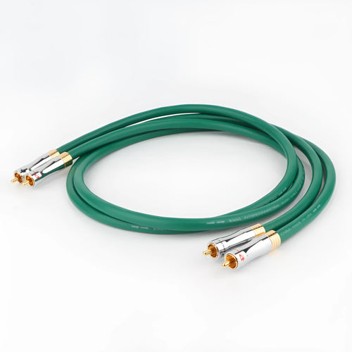 4-core shielded copper audio amplifier cable with RCA plugs in lengths from 0.5 to 2 metres