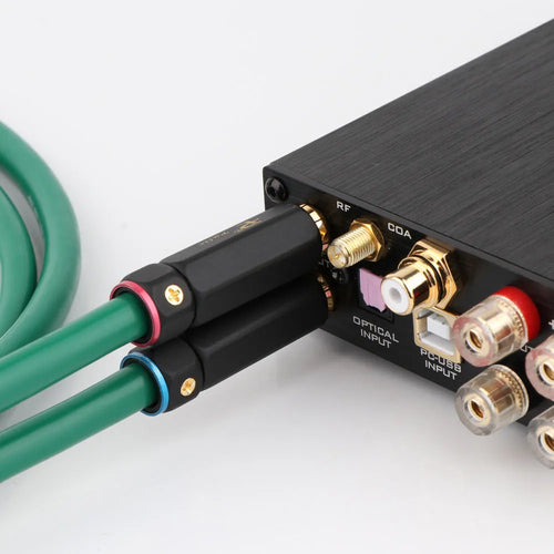 4-core shielded copper audio amplifier cable with RCA plugs in lengths from 0.5 to 2 metres