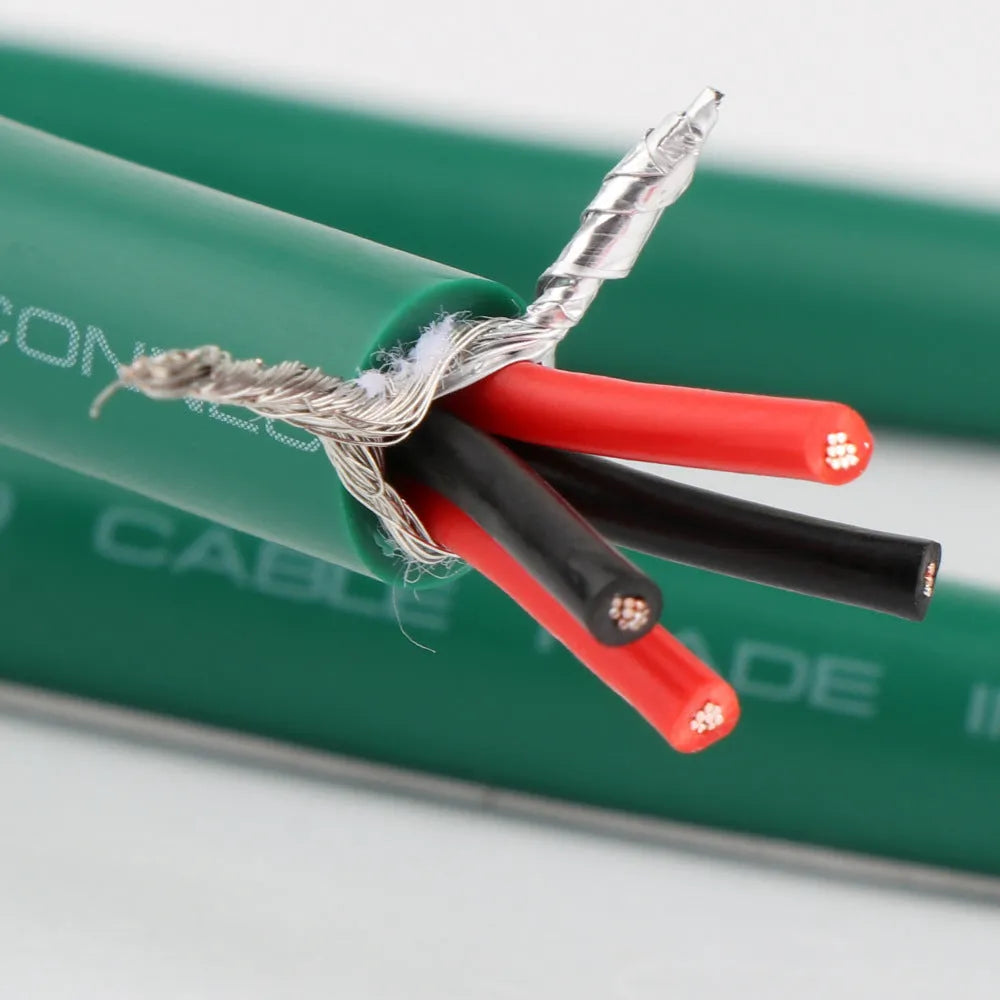 4-core shielded copper audio amplifier cable with RCA plugs in lengths from 0.5 to 2 metres