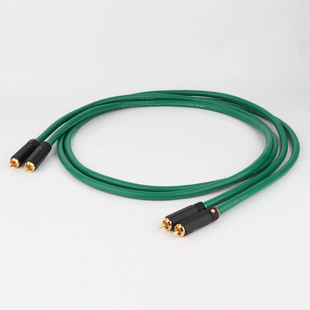 4-core shielded copper audio amplifier cable with RCA plugs in lengths from 0.5 to 2 metres
