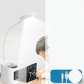 White USB-powered desk lamp with touch switch for dormitory study lighting