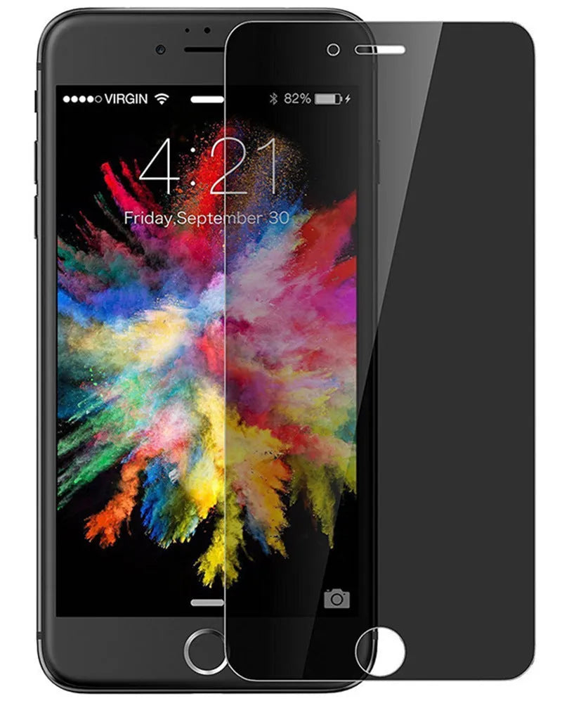 iPhone privacy tempered glass screen protector showing anti-peeping feature