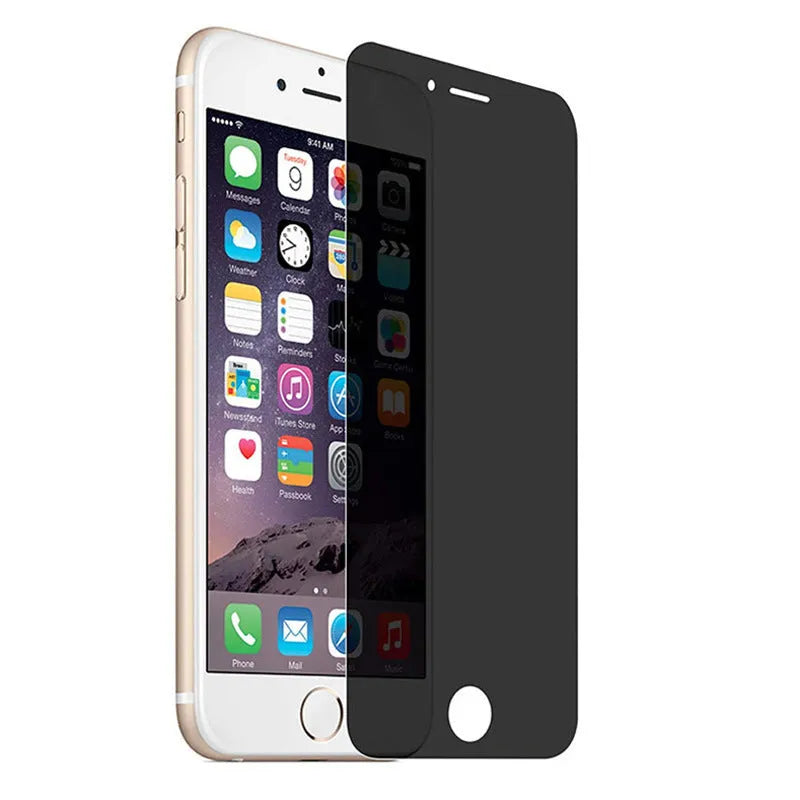 iPhone privacy tempered glass screen protector showing anti-peeping feature