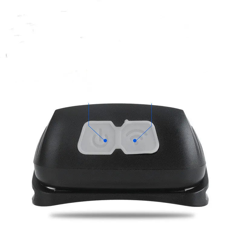Black sensor headlight with LED, showing wave control sensor and USB charging port.