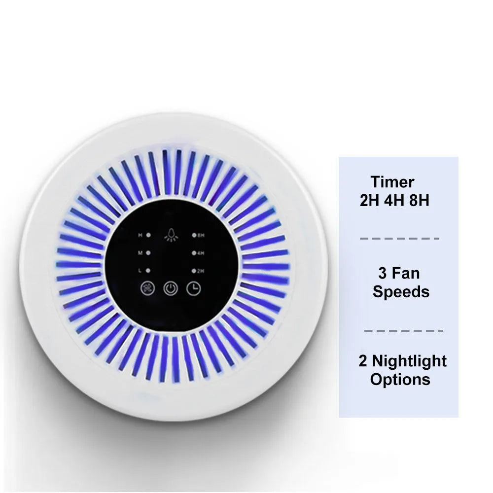 White HEPA air purifier filter replacement unit with 130m³/hour CADR rating for 15-20m² rooms