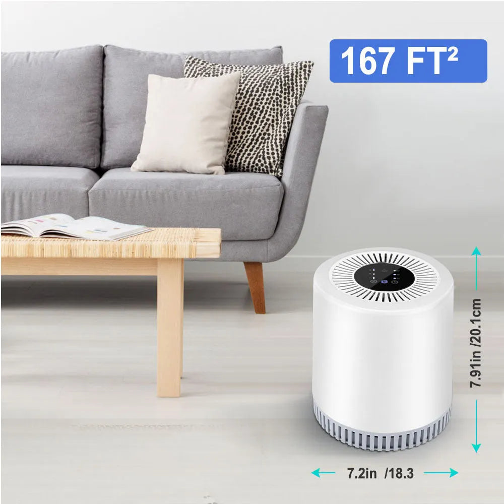 White HEPA air purifier filter replacement unit with 130m³/hour CADR rating for 15-20m² rooms