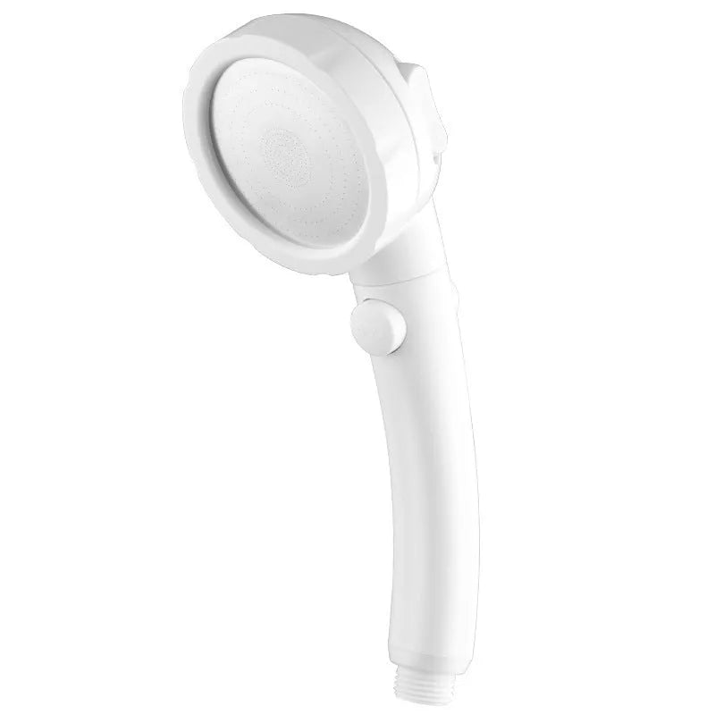 ABS plastic handheld shower head with universal 4-point fitting in electroplating, UV, white or blue finish