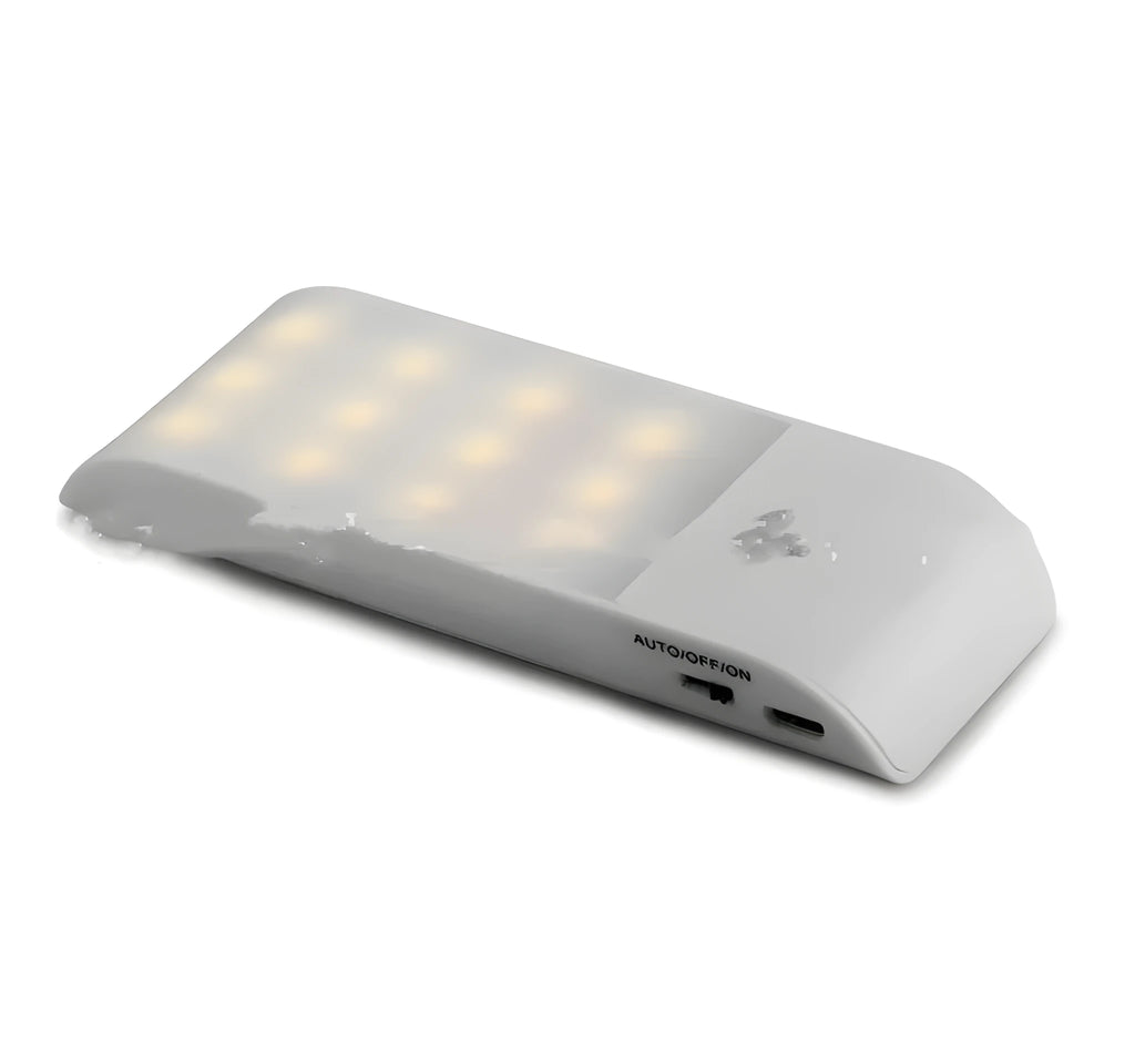 Rechargeable human body night light with infrared sensor and PVC shade