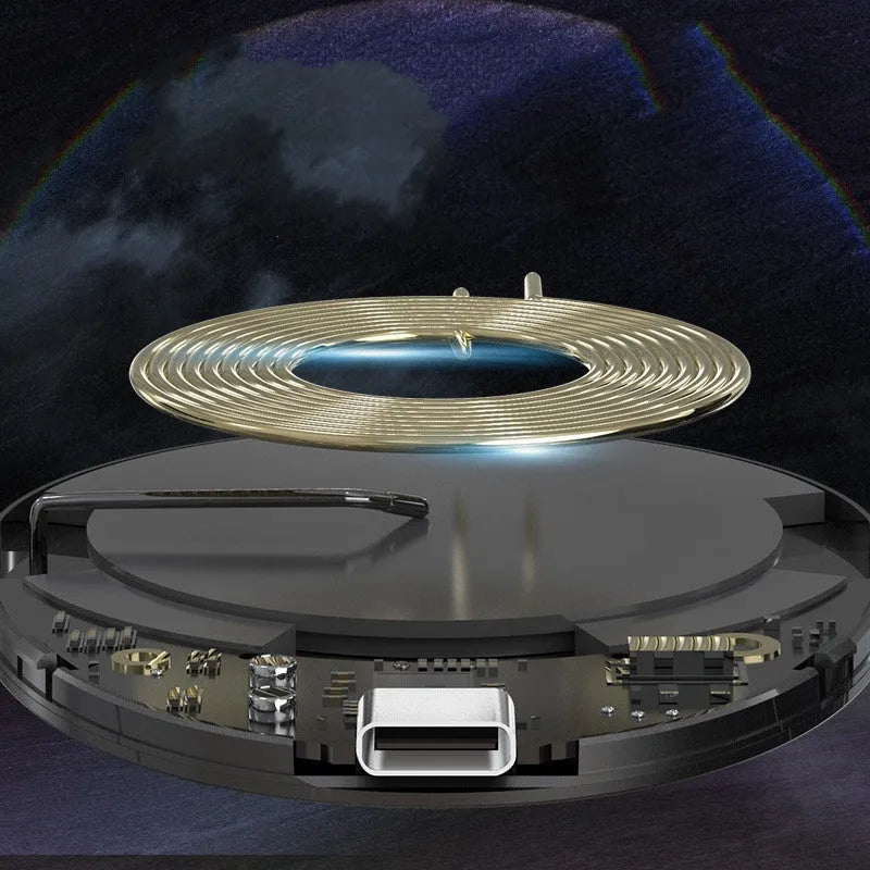 C01 black magnetic wireless charger with TYPE-C port