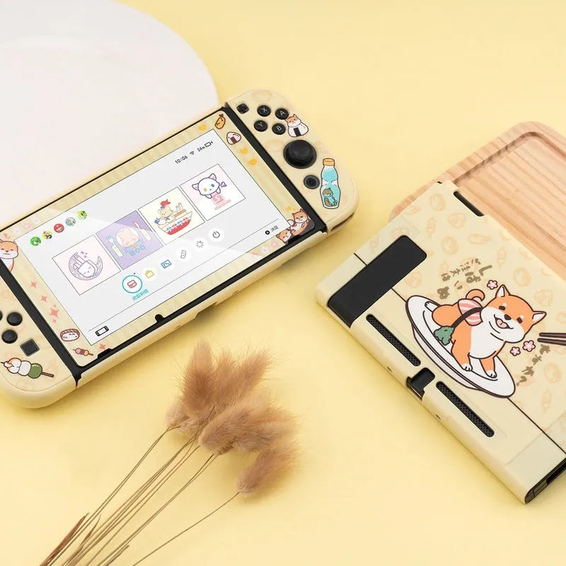 Sea otter design Nintendo Switch protective case with PC hard shell and silicone grip