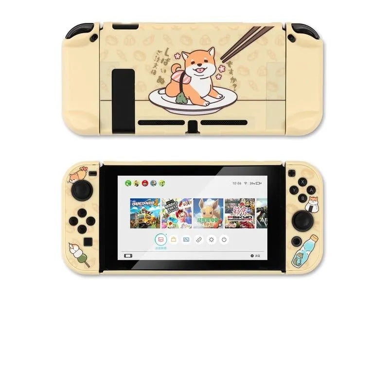 Sea otter design Nintendo Switch protective case with PC hard shell and silicone grip