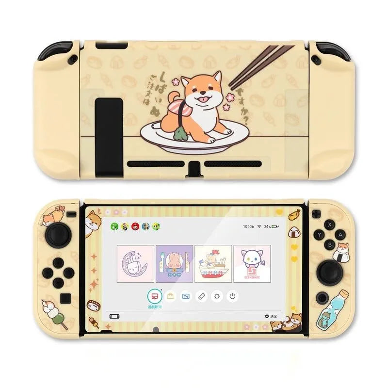 Sea otter design Nintendo Switch protective case with PC hard shell and silicone grip