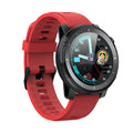 Round dial smartwatch with black silicone strap and 1.3-inch touch screen display