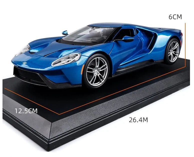 Blue simulation alloy 1:18 scale sports car model with force control
