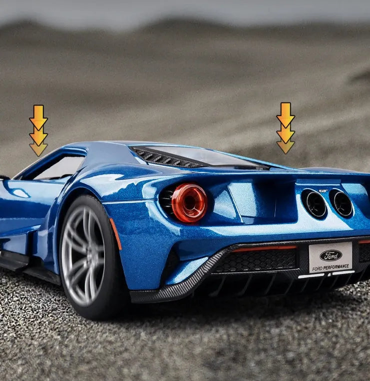 Blue simulation alloy 1:18 scale sports car model with force control