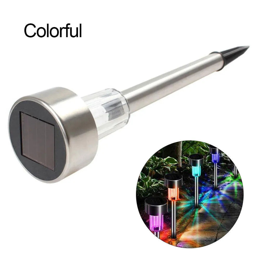 Stainless steel garden LED light with pastoral design standing 29.5cm tall