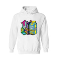 Lyrical Lemonade unisex velvet hoodie with lemon print pattern in black, featuring a front patch pocket