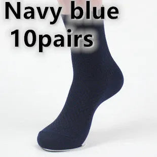 Men's bamboo fibre business socks in five neutral colours showing small square pattern