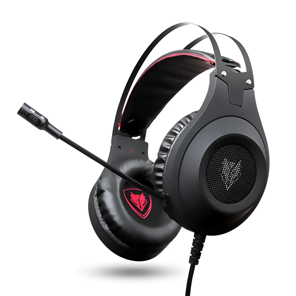 Black USB wired computer headset with microphone for PC and desktop computers