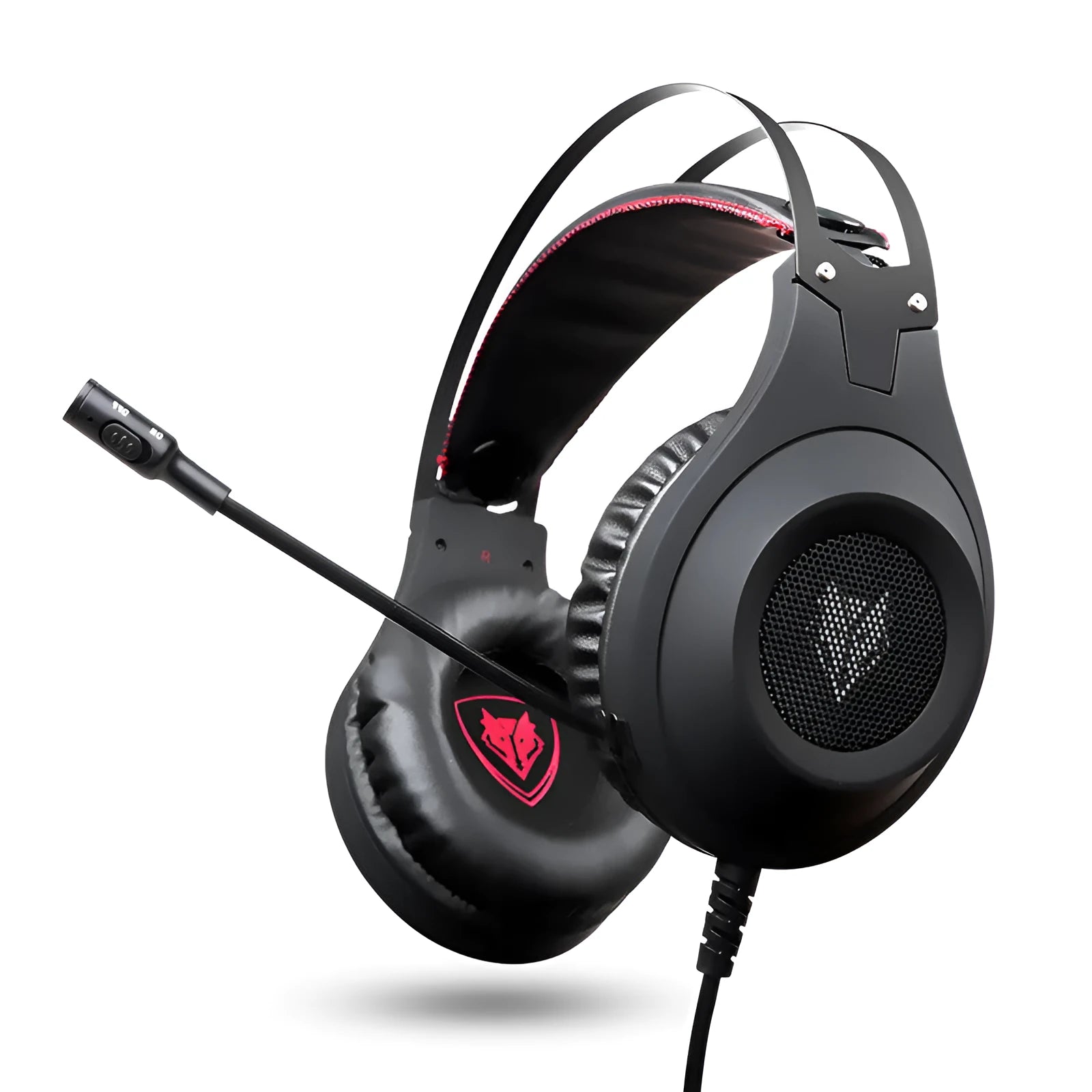 Black USB wired computer headset with microphone for PC and desktop computers