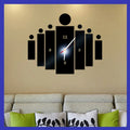 18-inch round acrylic mirror wall clock with gold reflective finish on a light wall