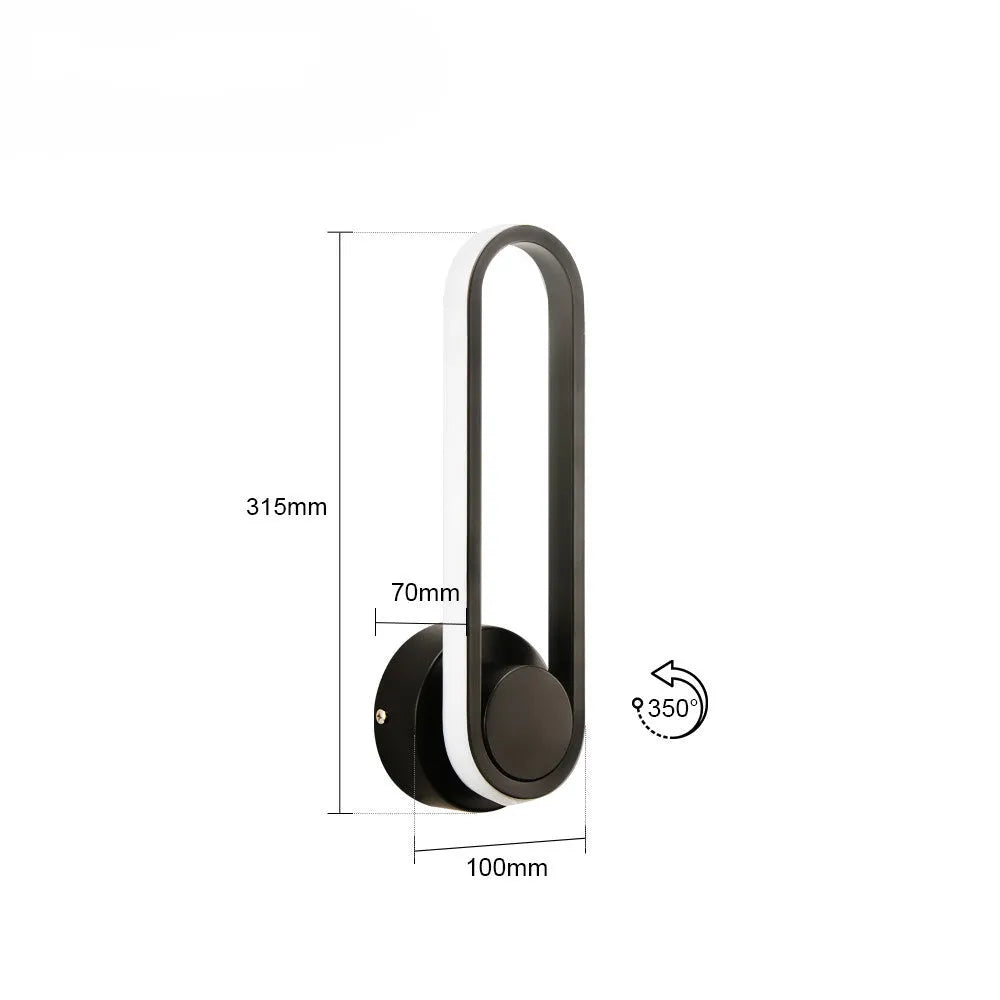 Modern simple LED wall lamp with aluminium shade 400mm in note white colour
