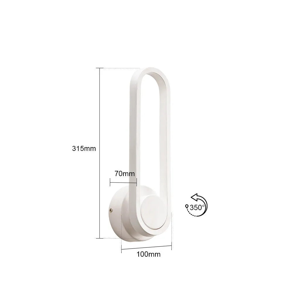 Modern simple LED wall lamp with aluminium shade 400mm in note white colour