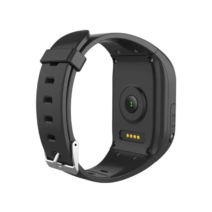 Black elderly positioning bracelet call tracker with wrist strap and 0.96-inch screen